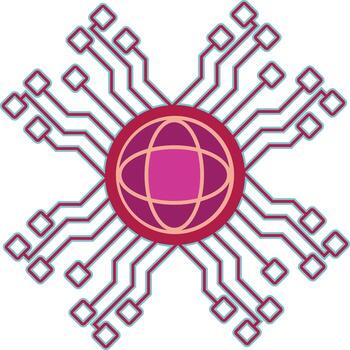 Global network circuitry connection globe technology vector