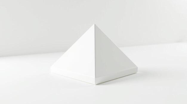 a white pyramid shaped object sitting on a table photo