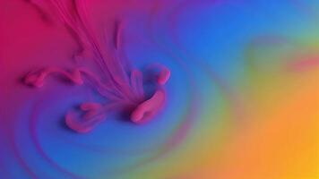 abstrakt vätska dynamik en färgrik virvla runt av pigment och rörelse i flytande form video