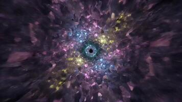 abstrakt fraktal tunnel en resa genom kosmisk mått av Färg och ljus video