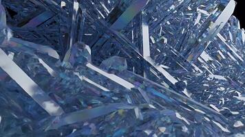 Abstract Digital Render of Crystalline Structures with Iridescent Glints and Sharp Angles video