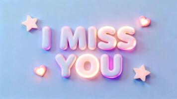 tre dimensionell upplyst meddelande av tillgivenhet med omgivande himmelsk former video