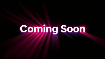 lysande text visa tillkännager kommande händelse mot mörk bakgrund video