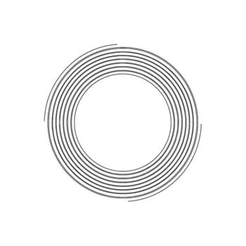Abstract spiral circles graphic design element with clean lines on white background vector