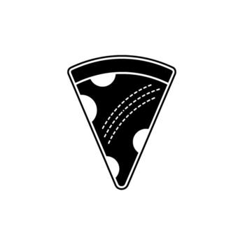 Conceptual blend of popular snack and dynamic sport, graphic pizza slice design element vector