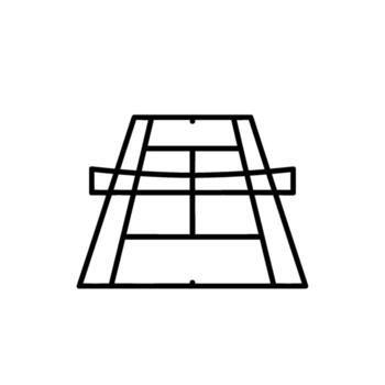 Simple Geometric Line Drawing of an Abstract Object with Parallel Lines vector