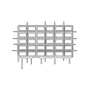 Chocolate Bar with Dripping Outline Illustration Design Element Isolated vector