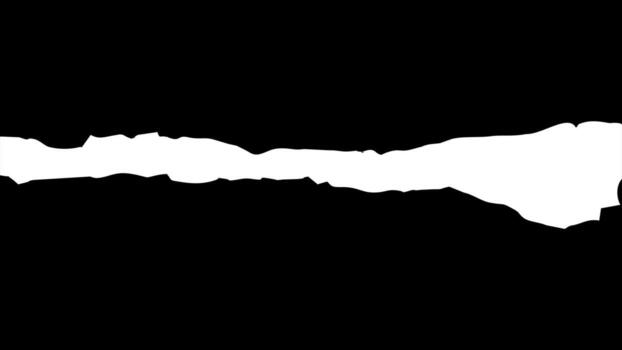 Ripped black paper with a white horizontal tear. Abstract paper cut background with a jagged crack in the center. Grunge texture element. vector