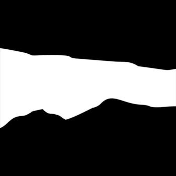 Black ripped paper frame with wavy, torn edges. Abstract paper cut background with white horizontal copy space. Landscape silhouette. vector