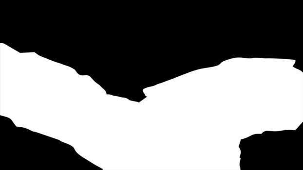 White torn paper hole on a black background. Abstract paper cut shape resembling a broken heart or complex mountain valley. Grunge texture template. vector