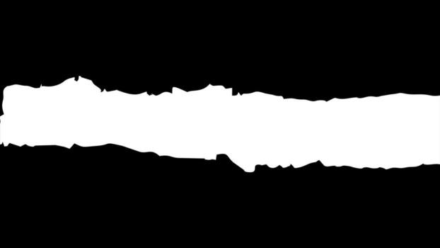 Black ripped paper frame with wavy, torn edges. Abstract paper cut background with white horizontal copy space. Grunge texture. vector