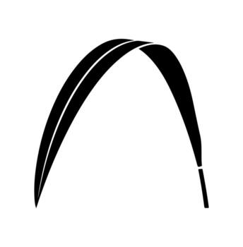 negro, curvo, resumen forma en blanco antecedentes. se parece un hoja o arco vector