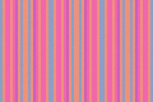 Tape textile background fabric, designer lines vertical. Hotel seamless pattern texture stripe in pink and amber colors. vector