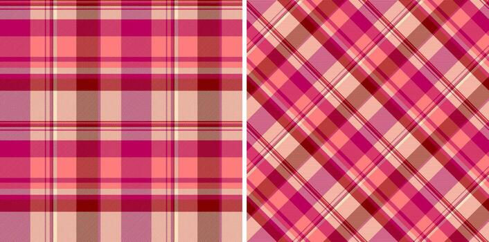 Tartan plaid texture of background textile with a check pattern fabric seamless. Set in christmas colors for messy stripe patterns in clothing. vector