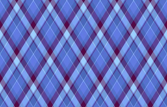 Elegant diagonal plaid pattern in shades of blue and purple. Perfect for textile design, website backgrounds, or creating a sophisticated visual texture. vector