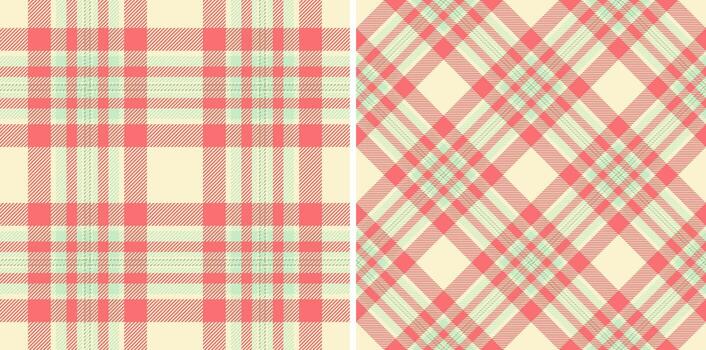 Tartan pattern check of seamless plaid textile with a fabric texture background. Set in food colors of autumn fashion trends. vector