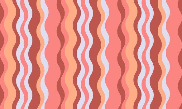 Abstract wavy stripes pattern in warm pastel tones. Perfect for backgrounds, website design, textile prints, and branding. Evokes a retro, playful, and optimistic mood. vector