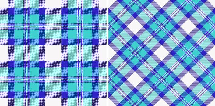 dos clásico tartán patrones en frio blues y cerceta oferta versatilidad para varios diseño proyectos utilizar para textiles, antecedentes, o festivo, acogedor temas vector