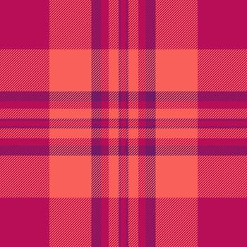 Designer pattern tartan background, intricate fabric plaid . Aged seamless check textile texture in pink and red colors. vector