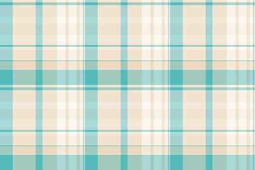 Calming plaid pattern with turquoise and beige hues, evoking a sense of serenity. Perfect for backgrounds, textiles, or a touch of classic design. vector
