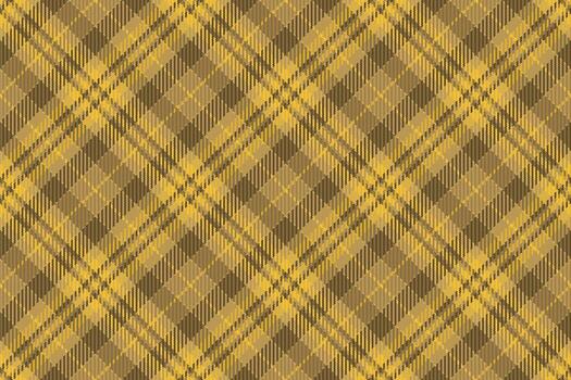 National pattern check tartan, warm fabric background texture. Warm seamless textile plaid in amber color. vector