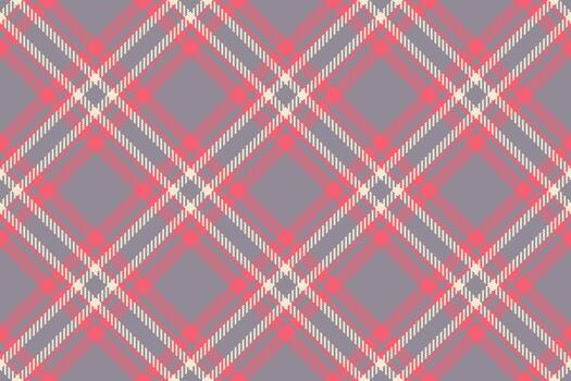 Classic tartan pattern with pink and white lines on a grey background. Use for textiles, fashion, decoration, or any creative project requiring a timeless and elegant touch. vector