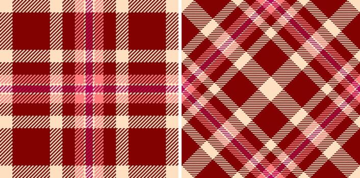 Seamless textile plaid of fabric pattern with a tartan check texture background. Set in christmas colors for messy stripe patterns in clothing. vector
