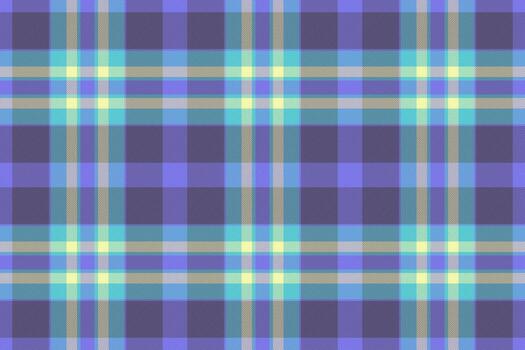 Rey textil modelo tartán, cruzar cheque sin costura tela. 1960 tartán textura antecedentes en índigo y cian colores. vector
