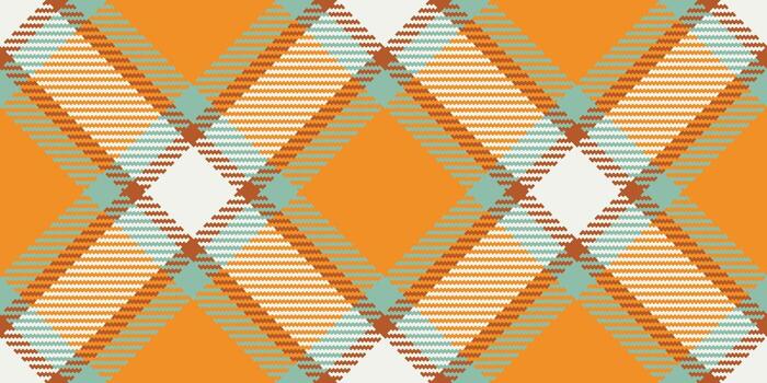 repitiendo sin costura textil patrón, elección antecedentes tela . fuera de tartán tartán textura cheque en naranja y blanco colores. vector