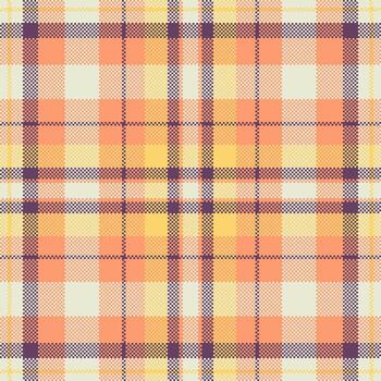 Eps seamless textile plaid, summer pattern texture. Autumn check tartan fabric background in orange and light colors. vector