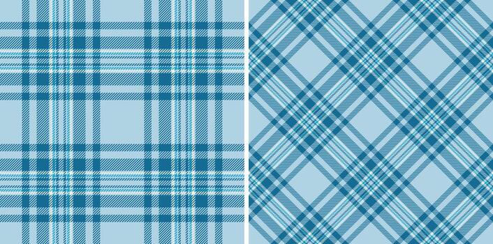 Plaid pattern seamless of texture tartan background with a check textile fabric . Set in sky colors of fashion trends. vector