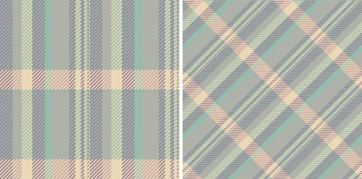 Check pattern background of texture textile plaid with a seamless tartan fabric. Set in cream colors for windowpane print blouse, sheath dress, skinny pants. vector