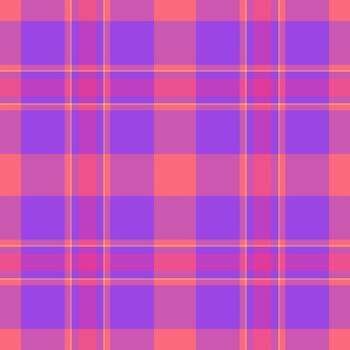 Industry check fabric background, contour plaid seamless pattern. Material texture tartan textile in pink and violet colors. vector