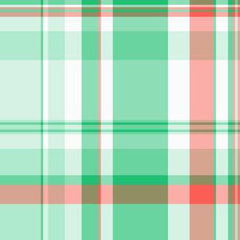 Modern plaid pattern. Abstract geometric design in fresh green, red and white hues, creating a clean and versatile backdrop. Use for backgrounds, fabrics, or digital art. vector