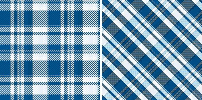 Fabric background plaid of check texture with a seamless pattern tartan textile. Set in cold colors in rich and royal fashion choices. vector