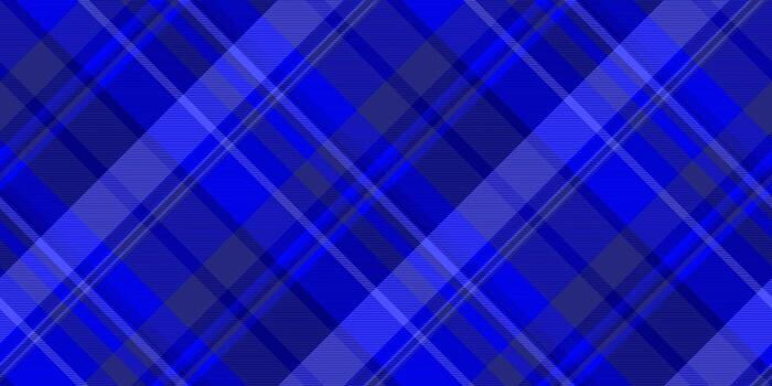 Warmth texture check tartan, scratch seamless background plaid. Menu fabric pattern textile in blue and medium blue colors. vector
