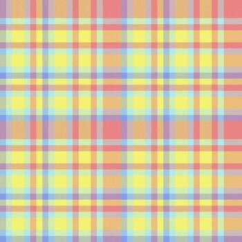 Layer texture pattern textile, cover seamless check fabric. Pop background plaid tartan in yellow and red colors. vector