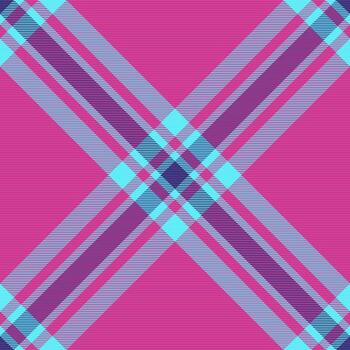Handmade pattern textile , easter seamless tartan fabric. Preppy background plaid check texture in pink and cyan colors. vector