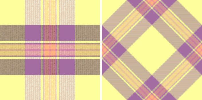 Background pattern check of fabric tartan with a textile texture plaid seamless. Set in light colors for scrapbook ideas and creative projects. vector