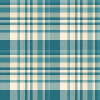 Grungy textile fabric , gift card seamless check pattern. Sensual background texture plaid tartan in cyan and light colors. vector