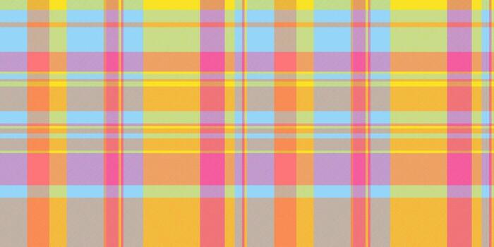 Merry pattern plaid textile, lady check seamless tartan. Elementary background texture fabric in atomic tangerine and pink colors. vector