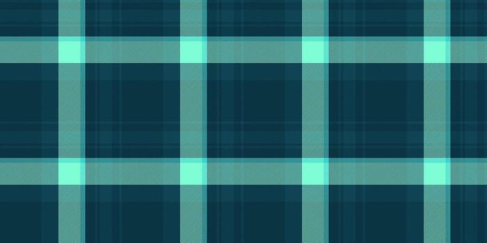 Thread texture fabric tartan, overlay background seamless plaid. Iconic textile check pattern in dark and cyan colors. vector
