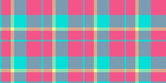Surface tartan texture, copy space textile check seamless. Glamour fabric pattern background plaid in red and teal colors. vector