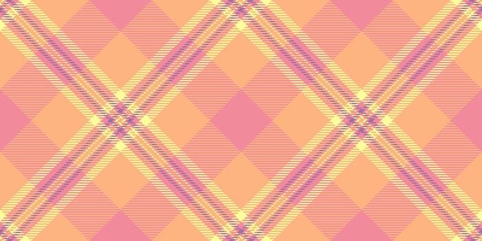 Sample textile tartan texture, geometry fabric check background. Rough plaid seamless pattern in orange and red colors. vector