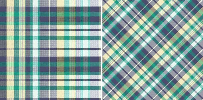 Texture background fabric of pattern seamless tartan with a plaid textile check. Set in winter colors. Pillow arrangement on bed. vector
