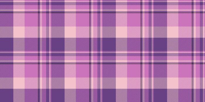 Feminine background fabric texture, overlayed tartan pattern seamless. Curtain textile plaid check in pink and violet colors. vector