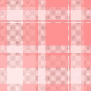 Quilt texture textile check, poster fabric pattern plaid. Folded tartan background seamless in light and red colors. vector