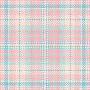 Girly pattern tartan textile, doodle seamless background . Stripped texture plaid check fabric in light and cyan colors. vector