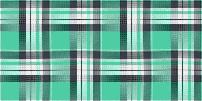 Pixelated tartan pattern in cool hues. A fresh, seamless plaid design suitable for backgrounds, textiles, or digital art projects. Versatile stylish. vector