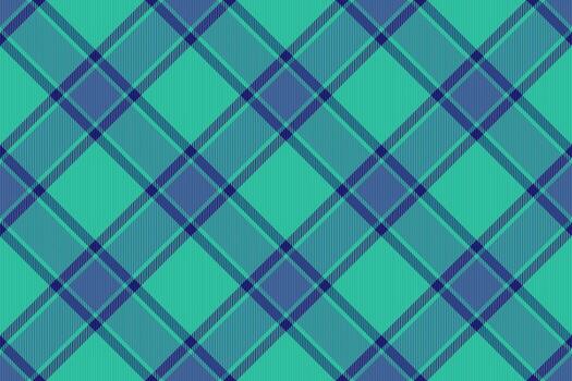 Expensive plaid fabric pattern, place seamless check background. Sketch tartan texture textile in teal and blue colors. vector